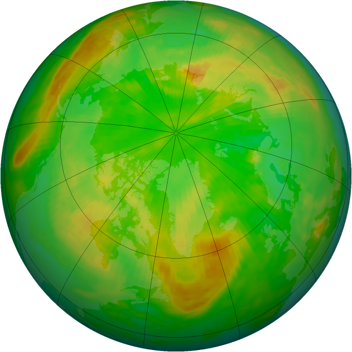 Arctic ozone map for 13 June 1986